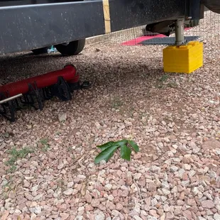 When parked properly at the site our 20 trailer was over the connection (not great for a 72 year old)