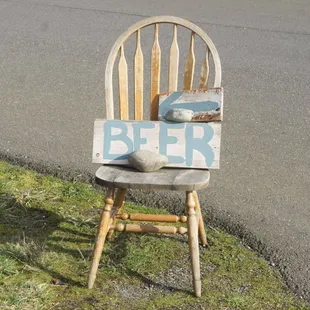 Beer chair sign