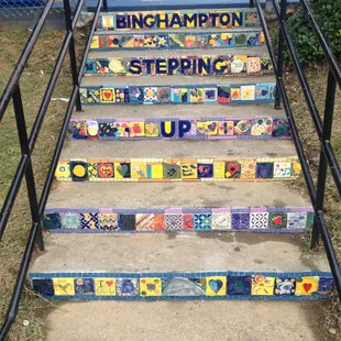 Lester Community Center - Memphis Grizzlies Community Court, hand made tile and letters by Lester Community Center participants.