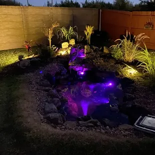 Night view with purple lights