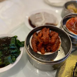 various dishes of food on a table