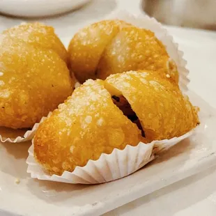 a plate of pastries on a table