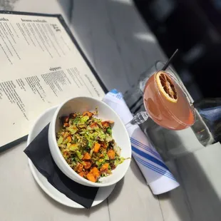 Brussels sprouts and sweet potatoes