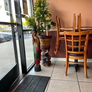 the entrance to the restaurant