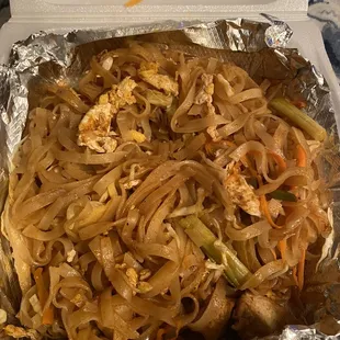 Pad Thai with tofu with no peanuts in it or any sauce.