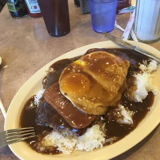 Loco Moco with Portuguese Sausage Patties