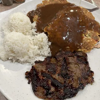 Beef Teri and Egg Foo Young Combo