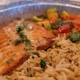 Salmon Beurr Blanc 2.26.23 - close-up of the salmon