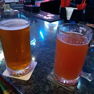 Here with my girlfriend enjoying a few beers.