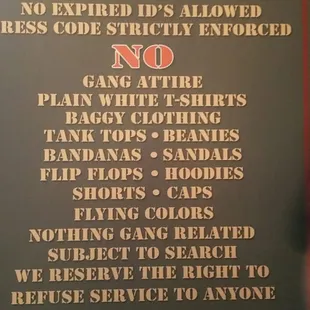 Dress code is enforced