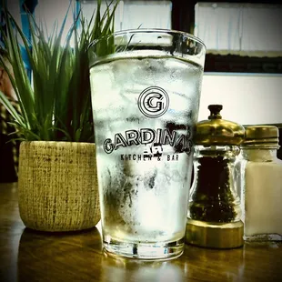 a glass of water and salt