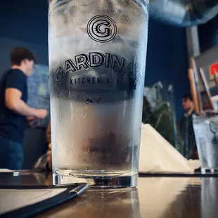 a glass of cold water