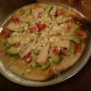 Chicken Avocado Tomato Pizza