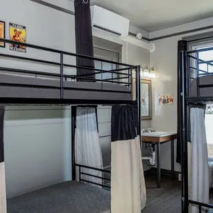 Gardner Hostel Female Dorm  Jack &amp; Jill Style bathrooms connect each room. Sink in dorm room