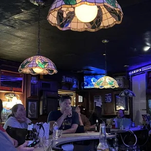 a group of people sitting at a bar