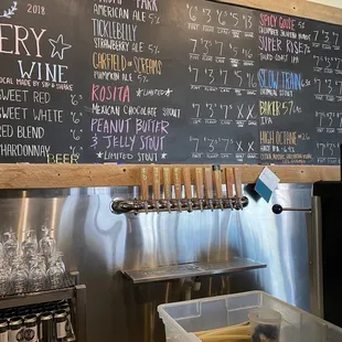 a menu on a blackboard