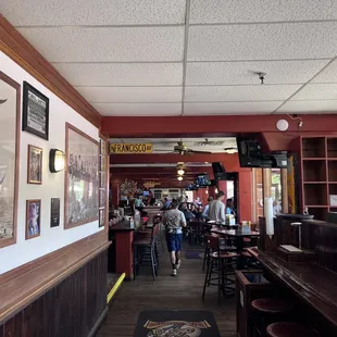 View from the hostess table into the dining area.
