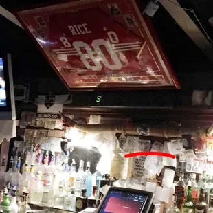 JERRY RICE - TOP OF THE BAR DISPLAY.