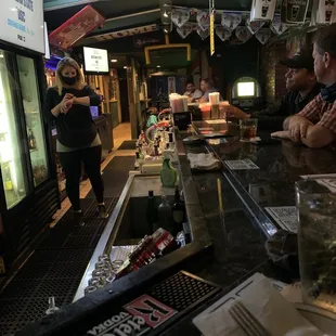 Socially distanced clean bar.