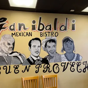 Mural at entrance of the restaurant