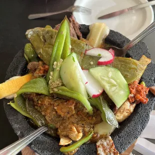 Chicken and Steak Molcajete