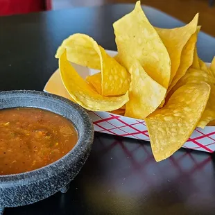 Complimentary chips and salsa.
