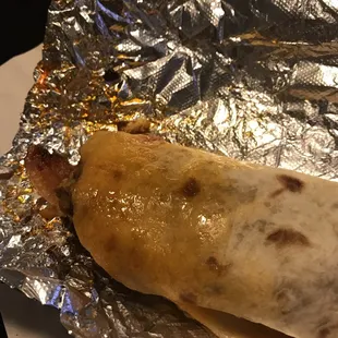 Chorizo &amp; egg taco with bacon