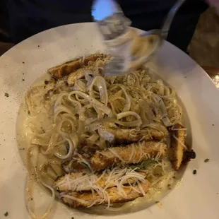 chicken over alfredo
