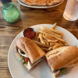 Roasted eggplant and mozzarella sandwich