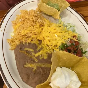 a plate of mexican food
