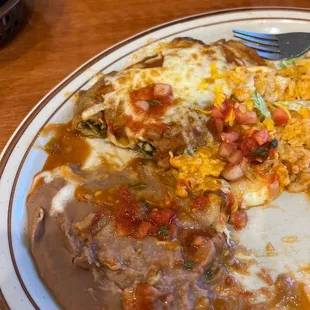 Combination chili rellono Taco and enchilada