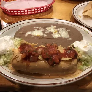 Seafood Chimichanga made with shrimp and real crab not imitation like a lot of places.