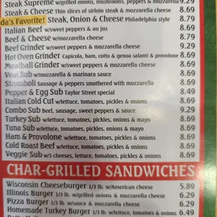 Sandwich Menu 4/2023