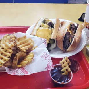 Lunch! Cheesteak and fries, yum