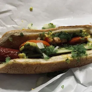 Foot Long Hot Dog Sandwich