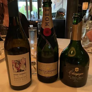 Merry Edwards Pinot Noir and two French champagnes Clinkity clink