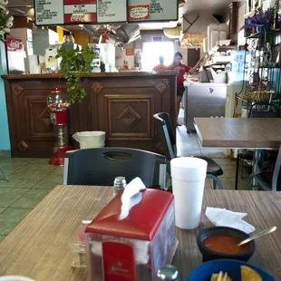 Inside view of counter