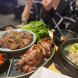 a variety of food on a table