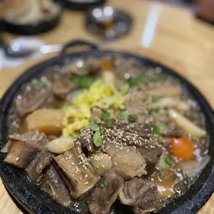 a plate of food on a table