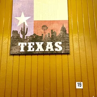 the texas flag painted on the wall