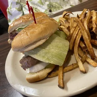Cheese Burger and Fries