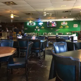 You can play Pool. Darts, or drink at the bar.
