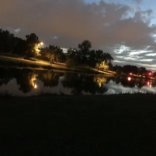 Lollipop lake at night