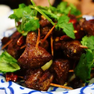 Spicy garlic tooth lamb