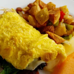 The omelette with mushrooms and garlic was okay.