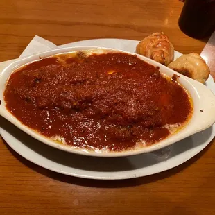 Lasagna with meat sauce