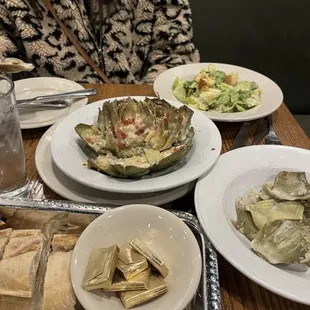 Absolutely recommend this muckalicious appetizer. Pictured is the appetizer with Cesar salad and bread. #muck