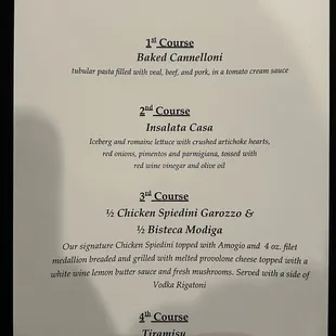 Special menu