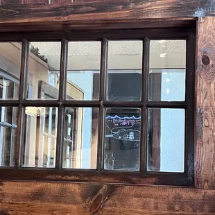 a reflection in a window