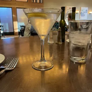 Bombay Sapphire martini with a lemon twist